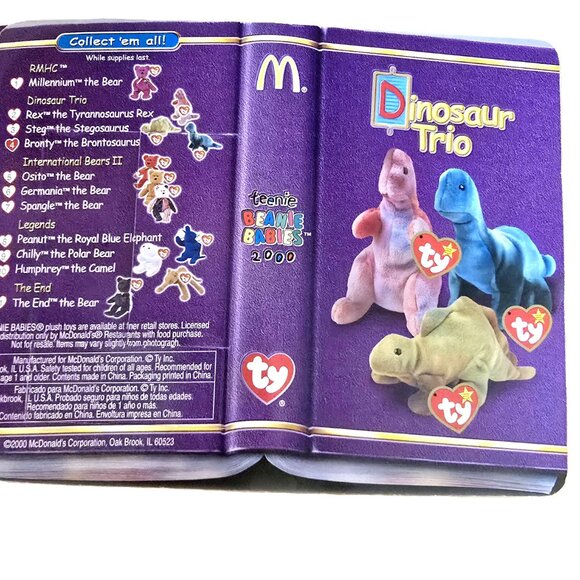 McDonald's Ty Dinosaur Trio Teenie Beanie Babies ~ Rex Steg Bronty ~ New in Box - Picture 5 of 7